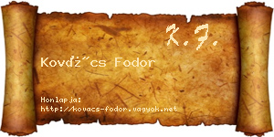 Kovács Fodor névjegykártya