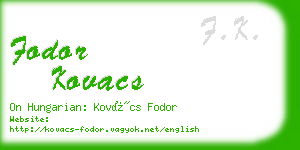 fodor kovacs business card